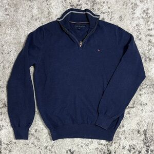 Tommy Hilfiger Men's Dark Blue Zip-Up Sweater